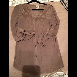 Daytrip button up shirt with lace detailing